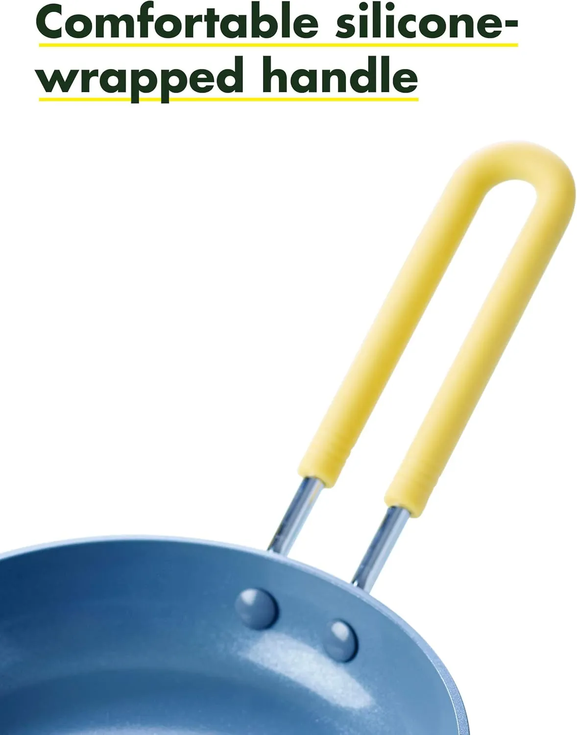 GreenPan Mini Healthy Ceramic Nonstick, 5" Round Egg Pan, PFAS-Free, Dishwasher Safe, Stay Cool Handle, Yellow