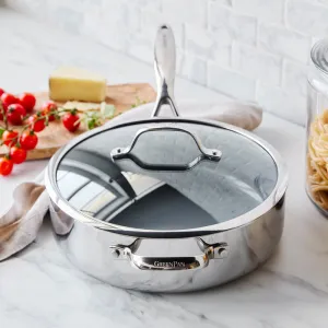 Greenpan - Valencia Pro Stainless Steel Nonstick Sauté Pan, 5.1 Quart