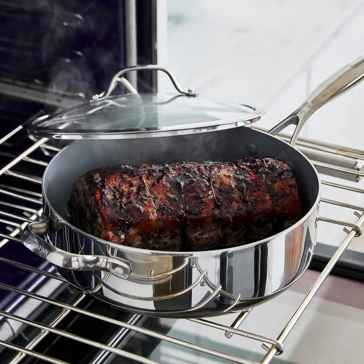 Greenpan - Valencia Pro Stainless Steel Nonstick Sauté Pan, 5.1 Quart