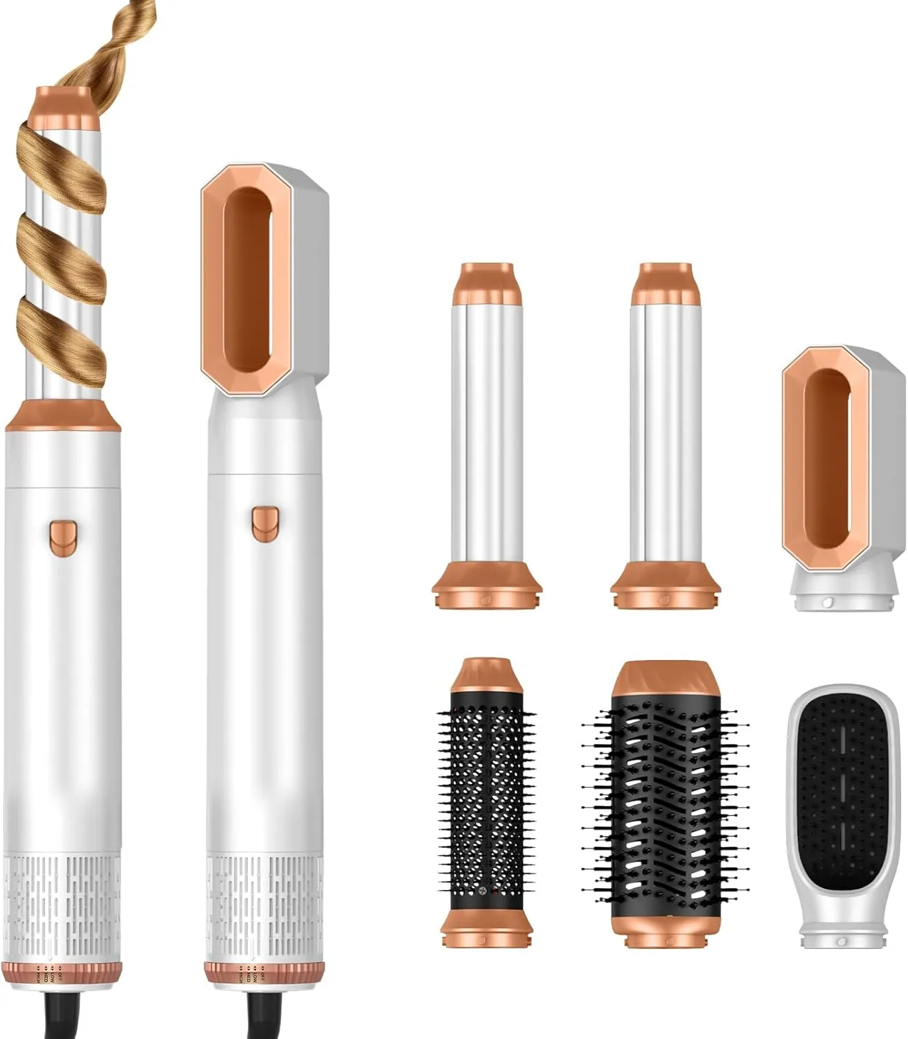 Hair Dryer Brush,6 in 1 Professional Hot Air Styler,Powerful Air Curling Wrap Styler,Negative Ionic Hair Dryer Fast Drying, Multi Hair Stylerfor Curling Volumizing Straightening Styling