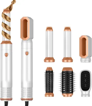 Hair Dryer Brush,6 in 1 Professional Hot Air Styler,Powerful Air Curling Wrap Styler,Negative Ionic Hair Dryer Fast Drying, Multi Hair Stylerfor Curling Volumizing Straightening Styling