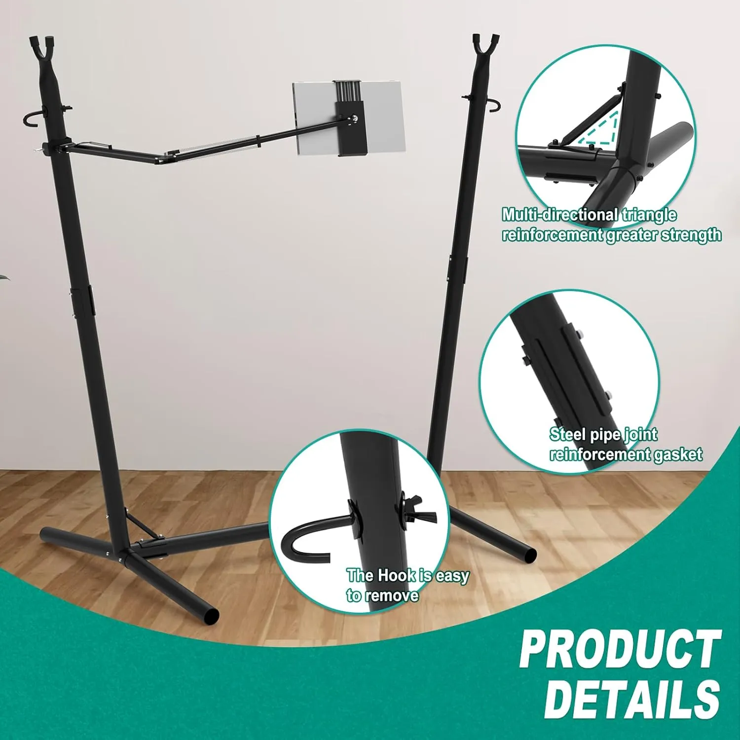 Hammock Chair with Stand,Heavy-Duty Hanging Chair with Stand, for Indoor Outdoor,Sturdy Swing Chair Stand Max Load 350 Pound,with Cell Phone Holder