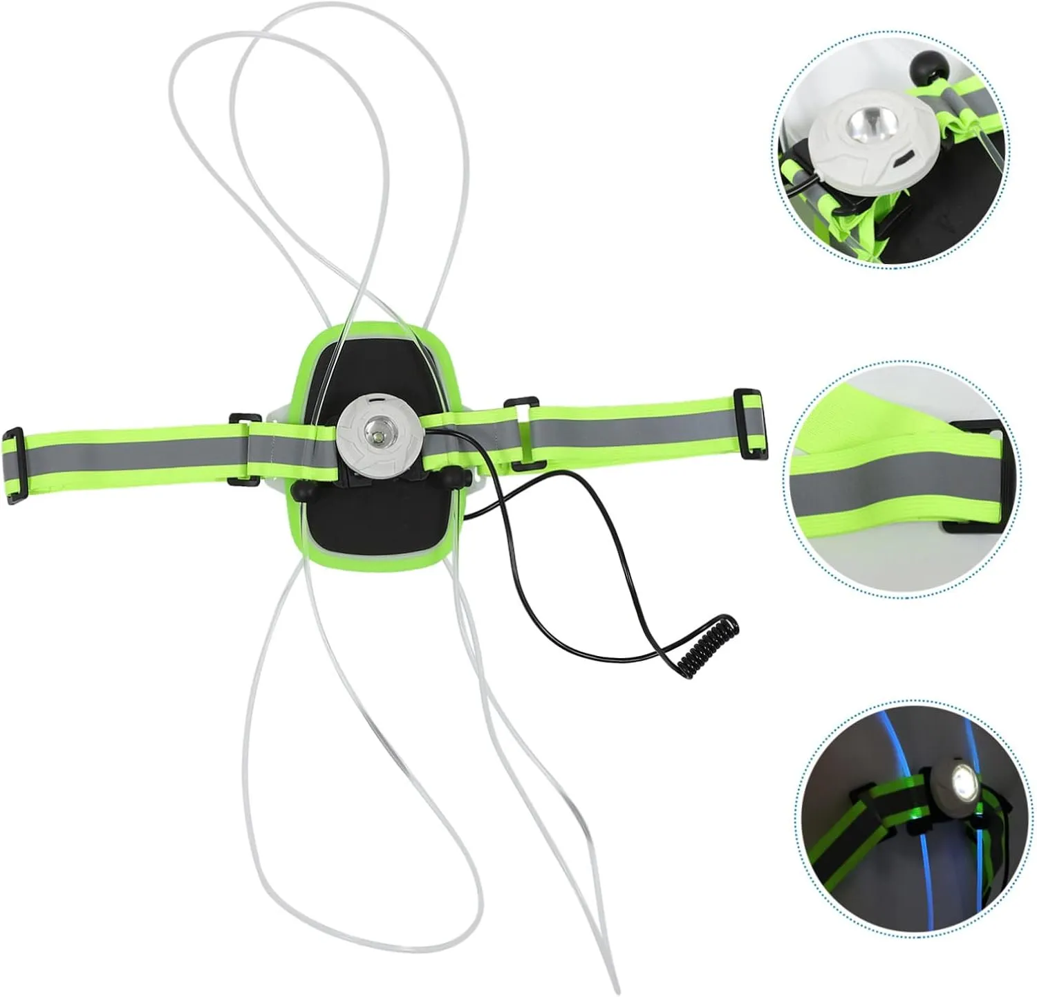 HANABASS 2pcs LED Warning Shoulder Strap Night Running Gear Reflective Ankle Leg Band Running Reflective Clothes