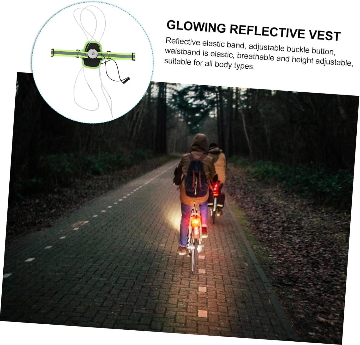 HANABASS 2pcs LED Warning Shoulder Strap Night Running Gear Reflective Ankle Leg Band Running Reflective Clothes