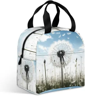 Hand-held Lunch Bag,Dandelion Print Lunch Box Bag,fresh Lunch Box Handbag,large Capacity Lunch Bag