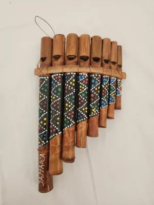 Hand Painted Jamaica Bamboo Pan Flute