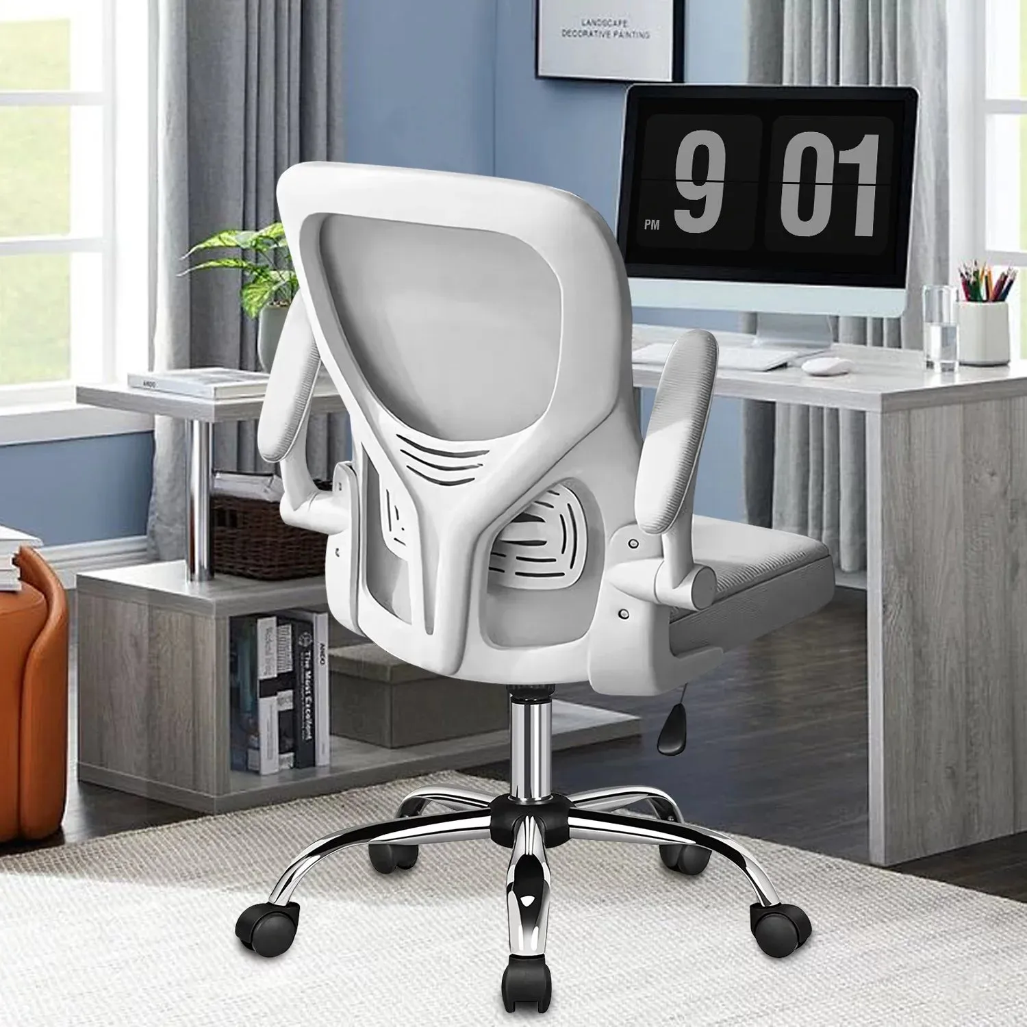 Happylost Office Chair, Computer Mesh Swivel Desk Chair with Adjustable Armrests