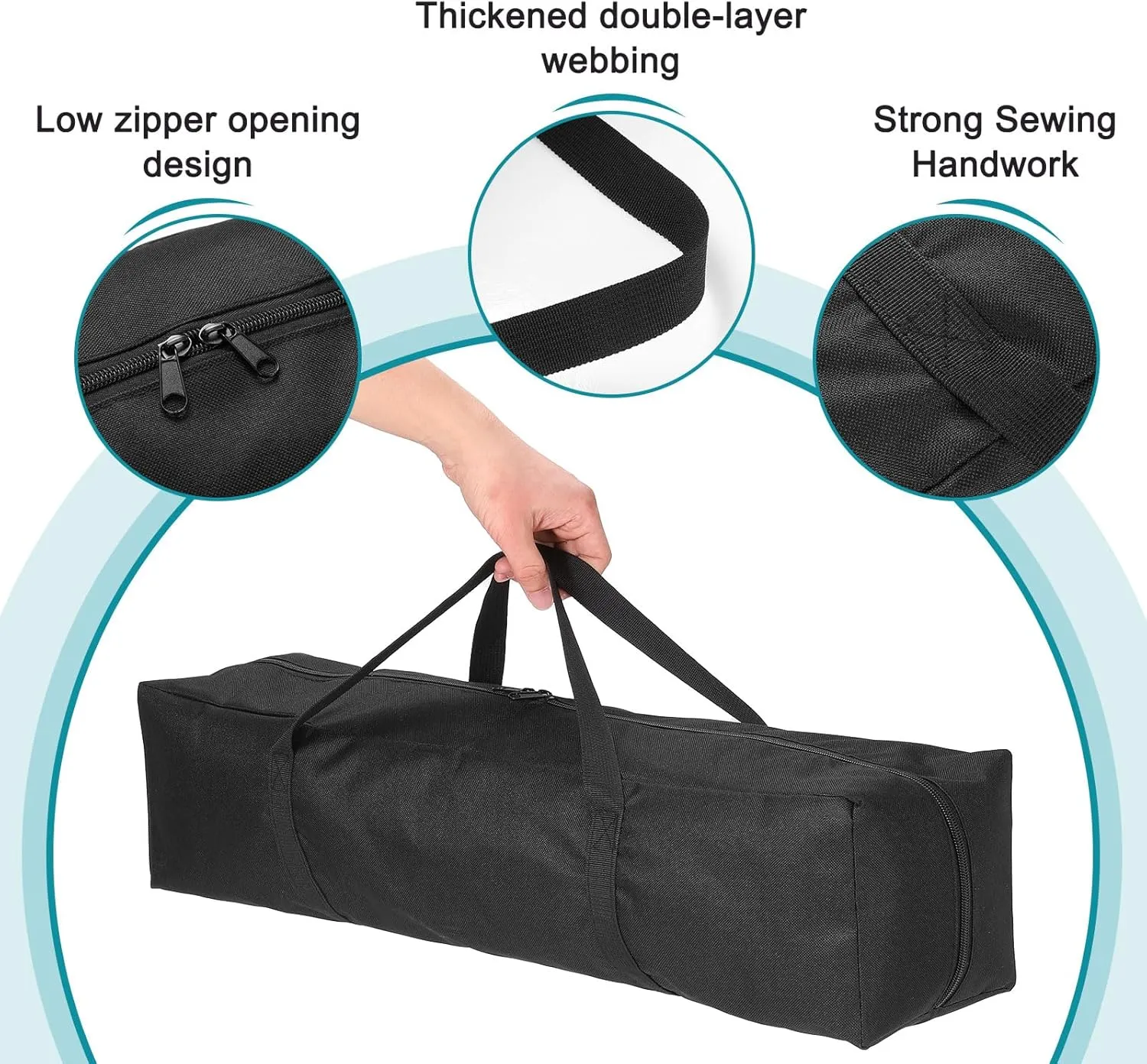 HARFINGTON Camping Chair Replacement Bag 29.5" x 5.9" Folding Chair Carry Bag Oxford Cloth Storage Tent Bag with Handle Strap for Travel Outdoor Camping Sports, Black
