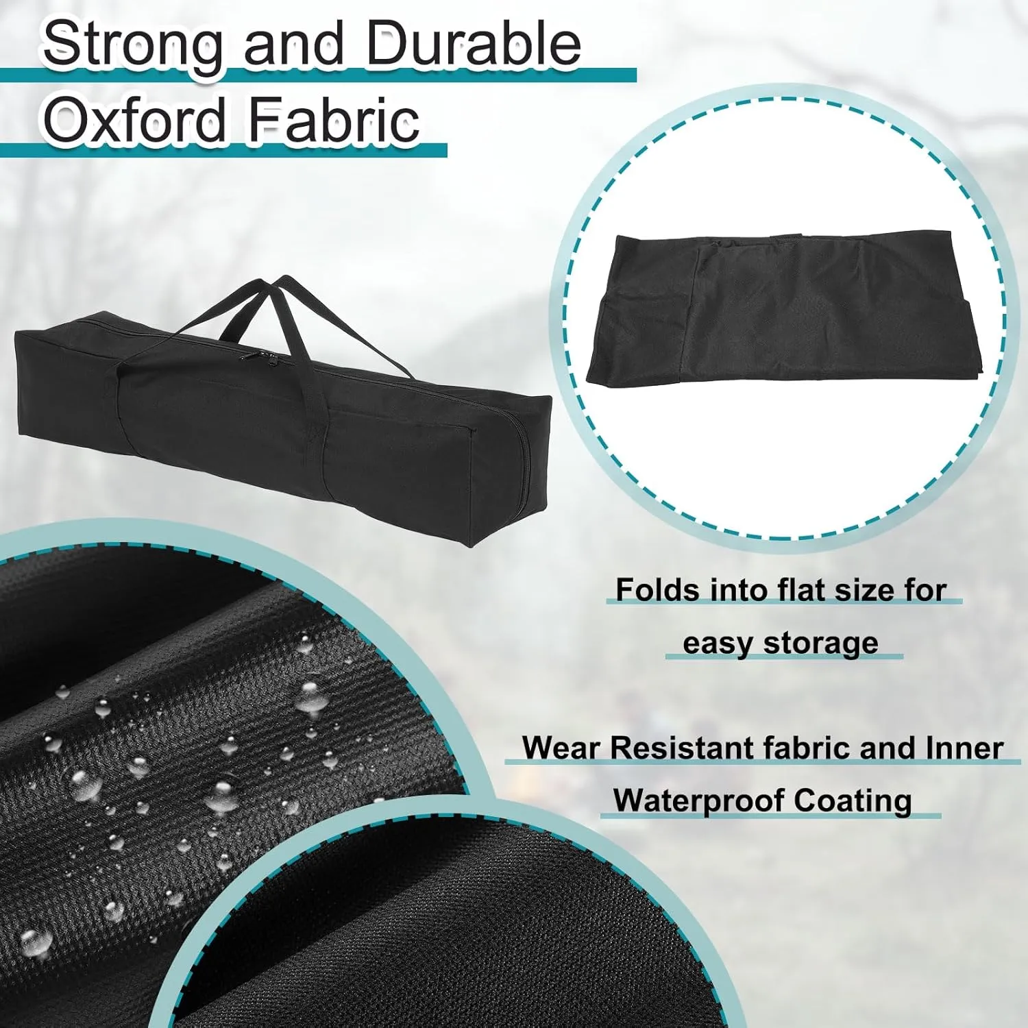 HARFINGTON Camping Chair Replacement Bag 29.5" x 5.9" Folding Chair Carry Bag Oxford Cloth Storage Tent Bag with Handle Strap for Travel Outdoor Camping Sports, Black
