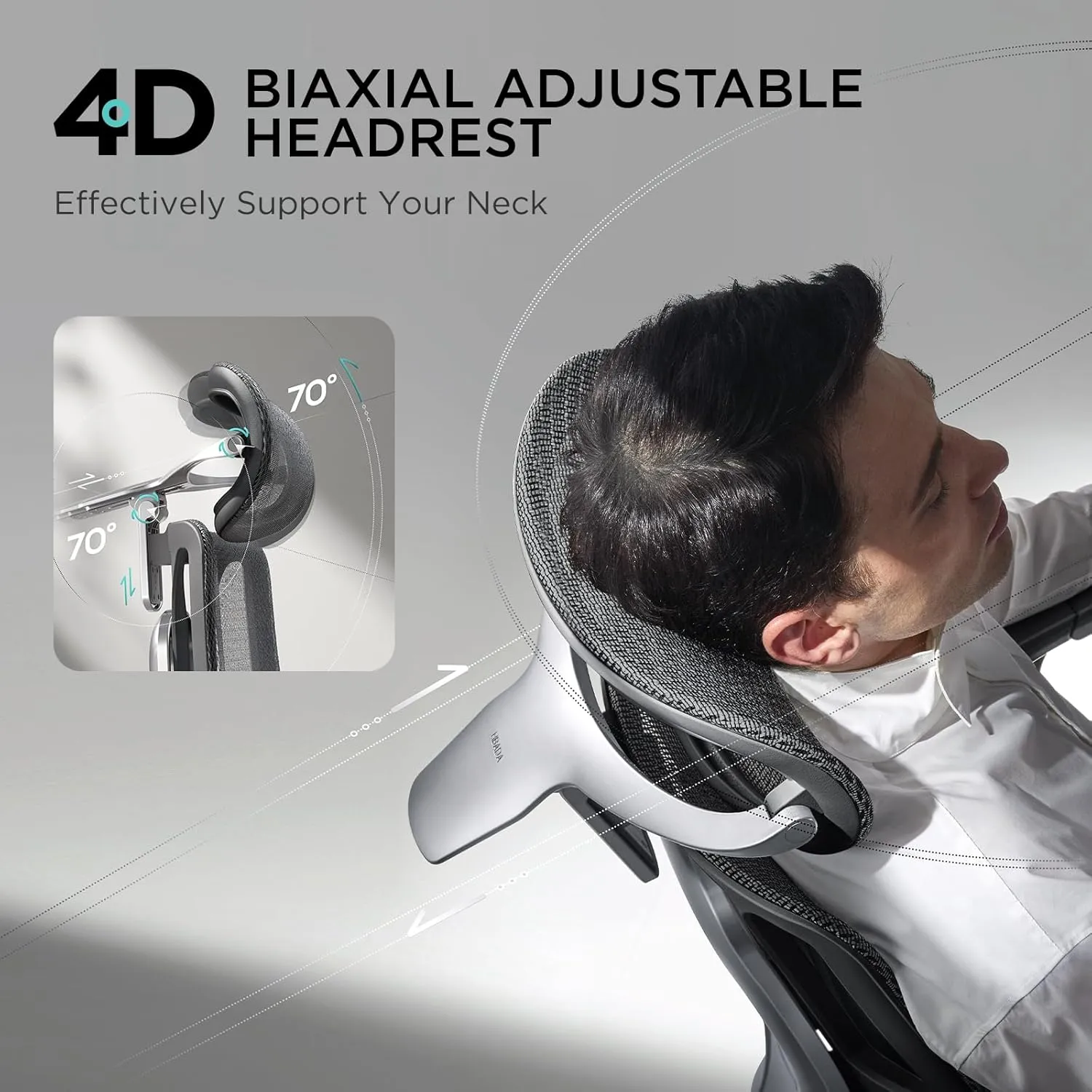 Hbada E3 Pro Ergonomic Office Chair, Big and Tall Office Chair - with 3-Zone Dynamic Lumbar Support, 4D Adjustable Headrest, 6D Adjustable Armrests, Swivel, Black(No Footrest)