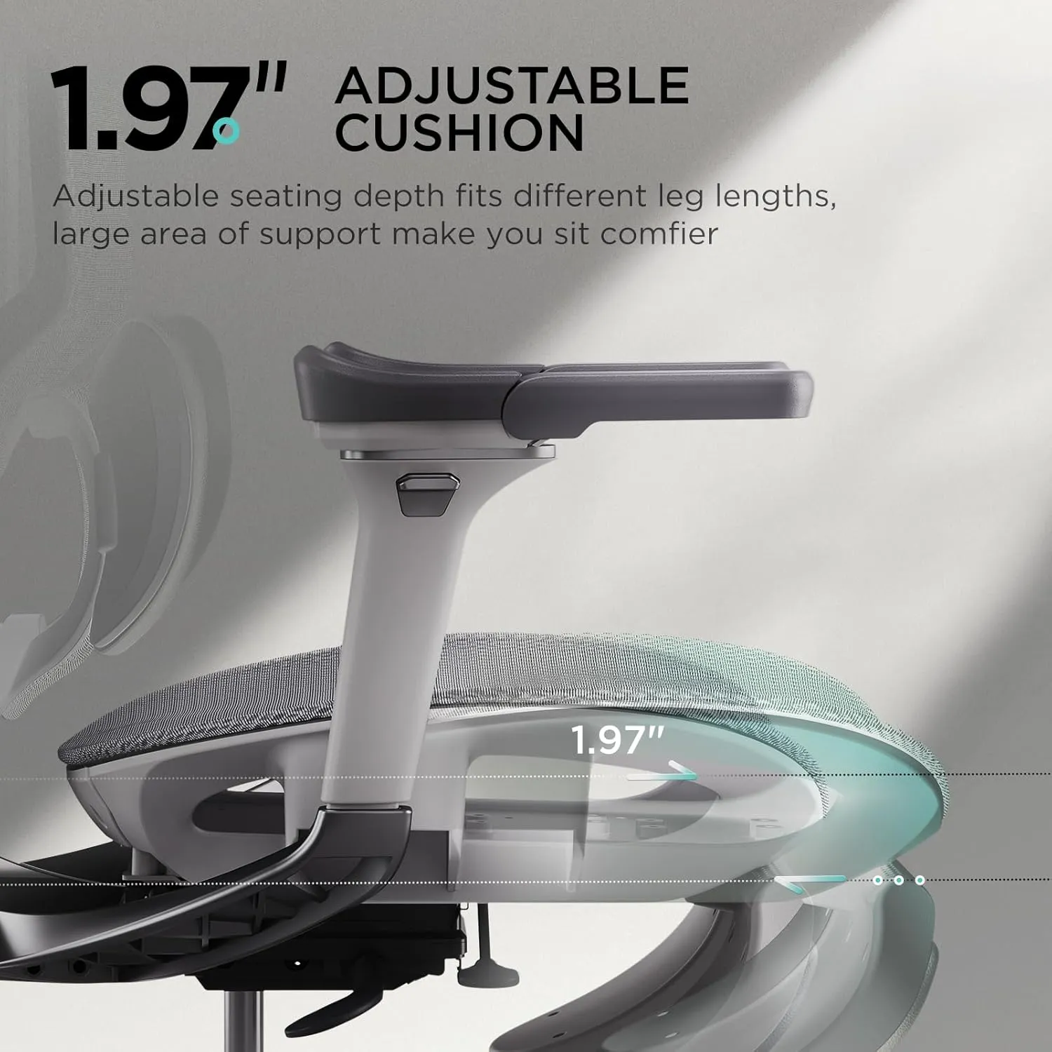 Hbada E3 Pro Ergonomic Office Chair, Big and Tall Office Chair - with 3-Zone Dynamic Lumbar Support, 4D Adjustable Headrest, 6D Adjustable Armrests, Swivel, Grey