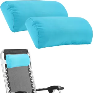 Headrest Pillow for Patio Chaise Lounge, 2 Packs Head Pillow with Elastic Band for Zero Gravity Lounge Chair, Head Neck Rest Pillow Lumbar Pillow, Blue