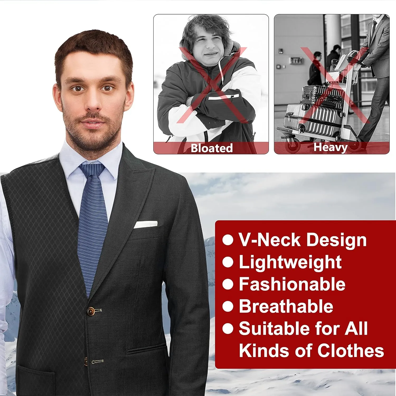 Heated Vest for Men Women - with 10000mAH Battery Winter Heated Jackets, Double Control for Hunting