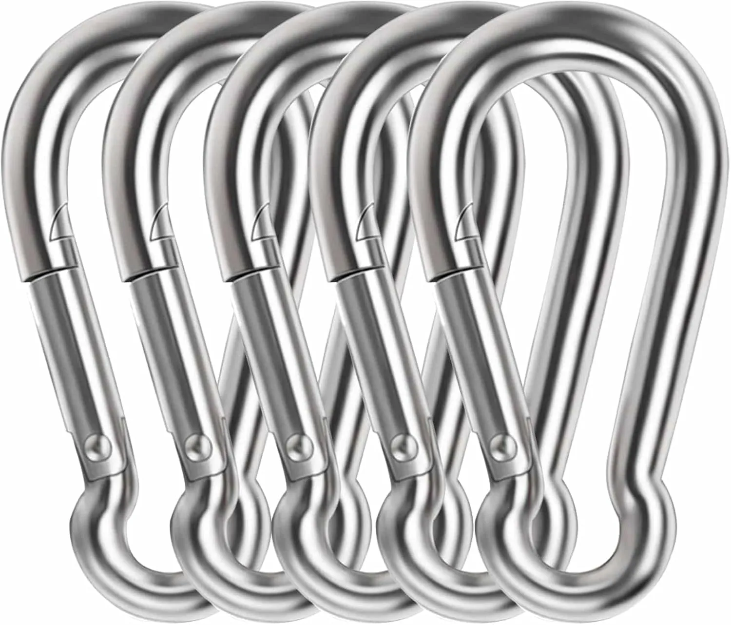 Heavy Duty Carabiner Clip, Lsqurel 4inch 304 Stainless Steel Snap Hooks 5pcs Large Carbineers for Hammock, Swing, Gym, etc Capacity 880 lb