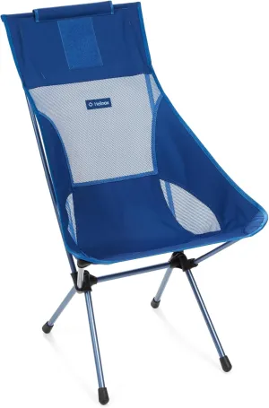 Helinox Sunset Chair Lightweight, High-Back, Compact, Collapsible Camping Chair, Blue Block, with Pockets