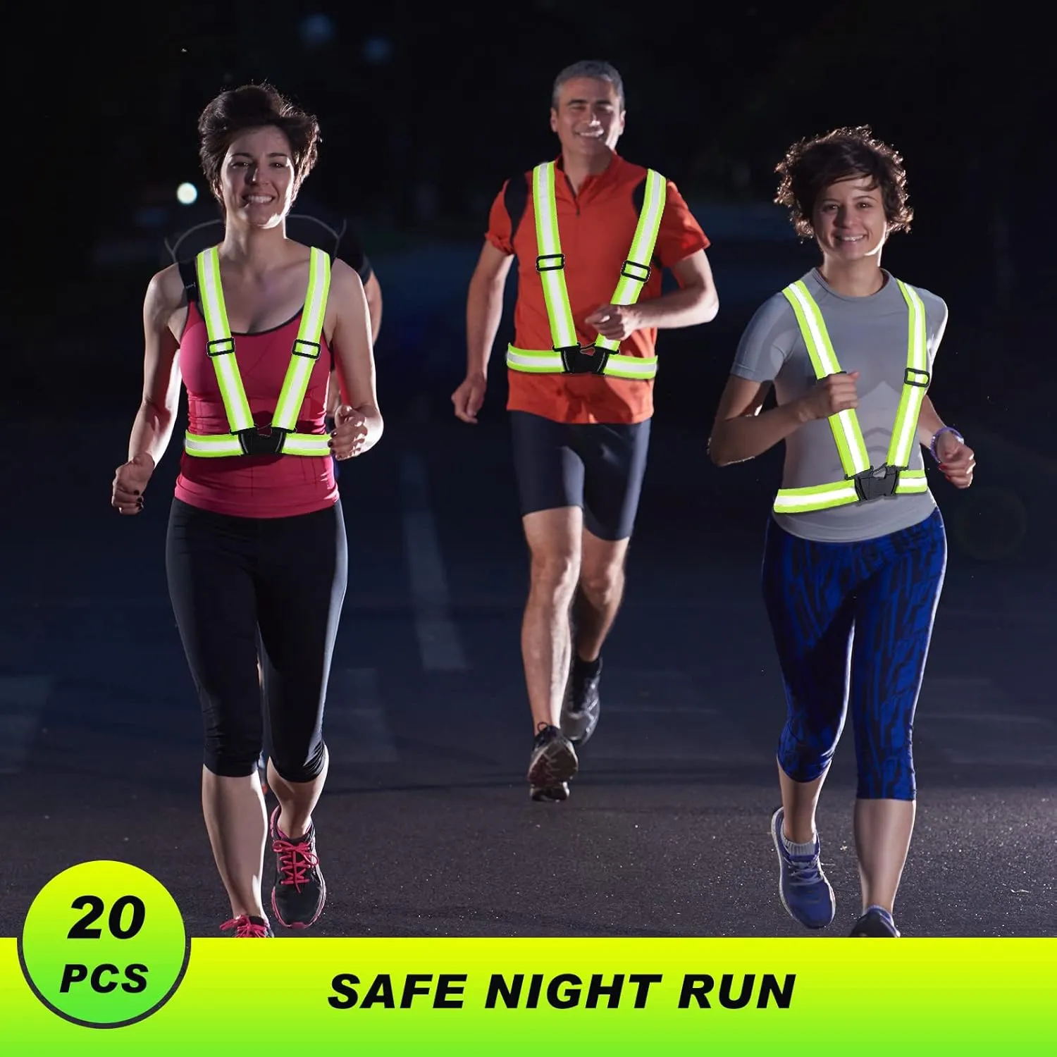 Hercicy 30 Pcs Reflective Vest High Visibility Safety Vests, Adjustable Bright Neon Lightweight Strap Gear (Yellow)