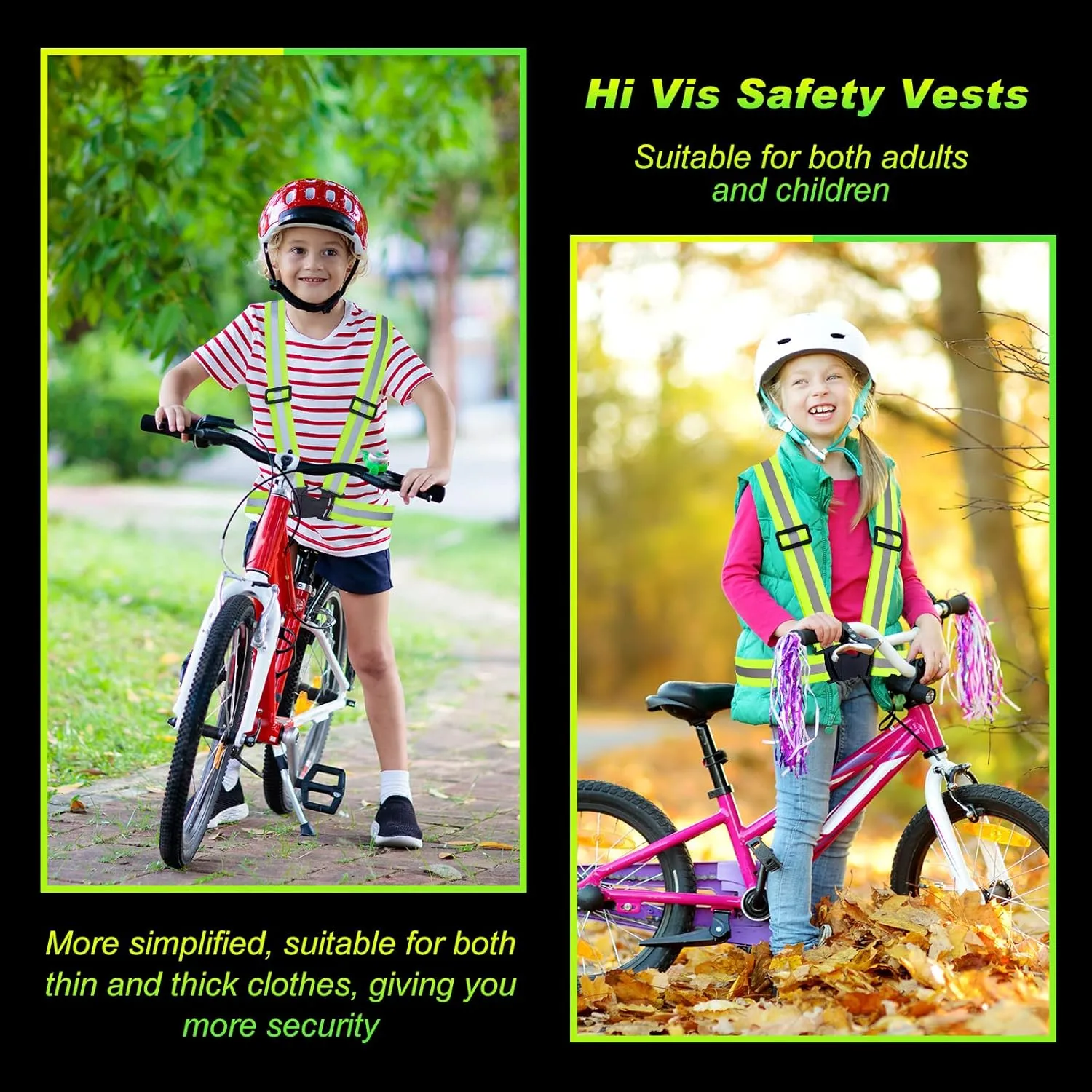 Hercicy 30 Pcs Reflective Vest High Visibility Safety Vests, Adjustable Bright Neon Lightweight Strap Gear (Yellow)