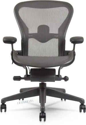 Herman Miller Aeron Chair Remastered -Tension Control/Tilt Limiter/Height Adjustable Arms/Lumbar Support Size B (Medium)-Open Box Repackeged.