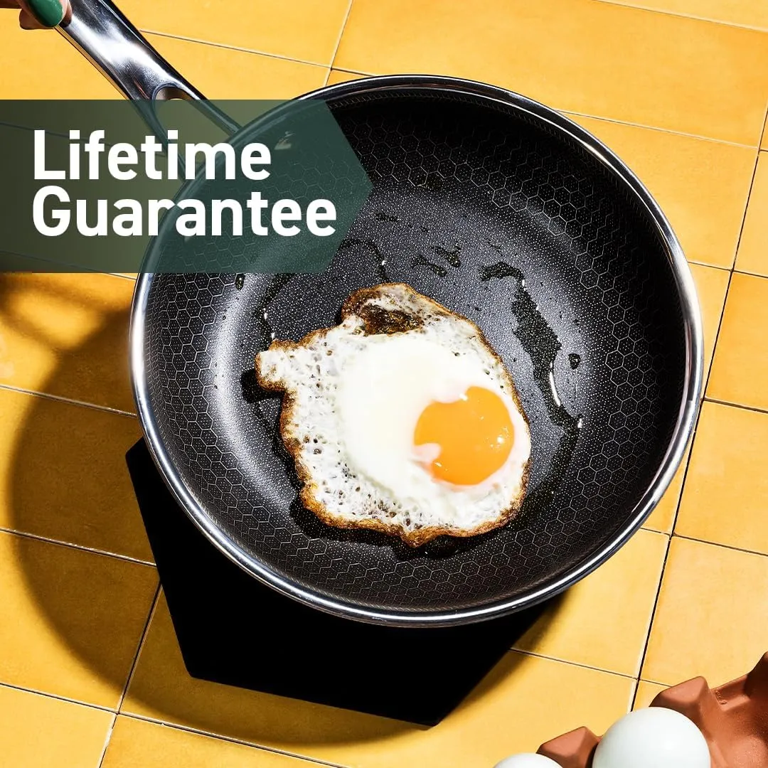 HexClad Hybrid Nonstick 7-Inch Frying Pan, Stay-Cool Handle, Dishwasher-Friendly, Oven-Safe Up to 900°F, Induction-Ready, Compatible with All Cooktops