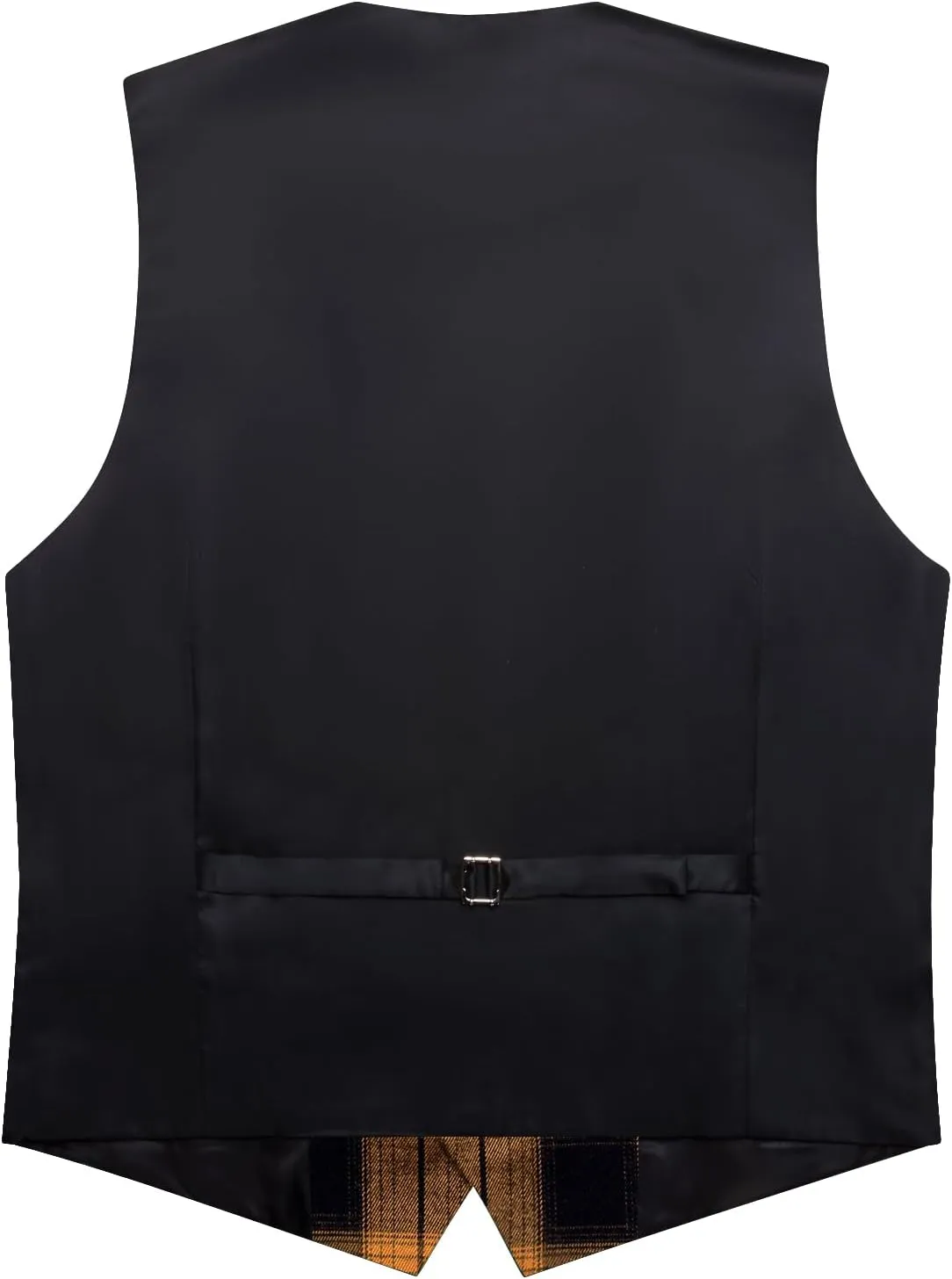 Hi-Tie Mens Plaid Solid V-Neck Suit Vest Slim Fit Waistcoat 3 Pockets Formal Casual Tuxedo for Wedding or Business