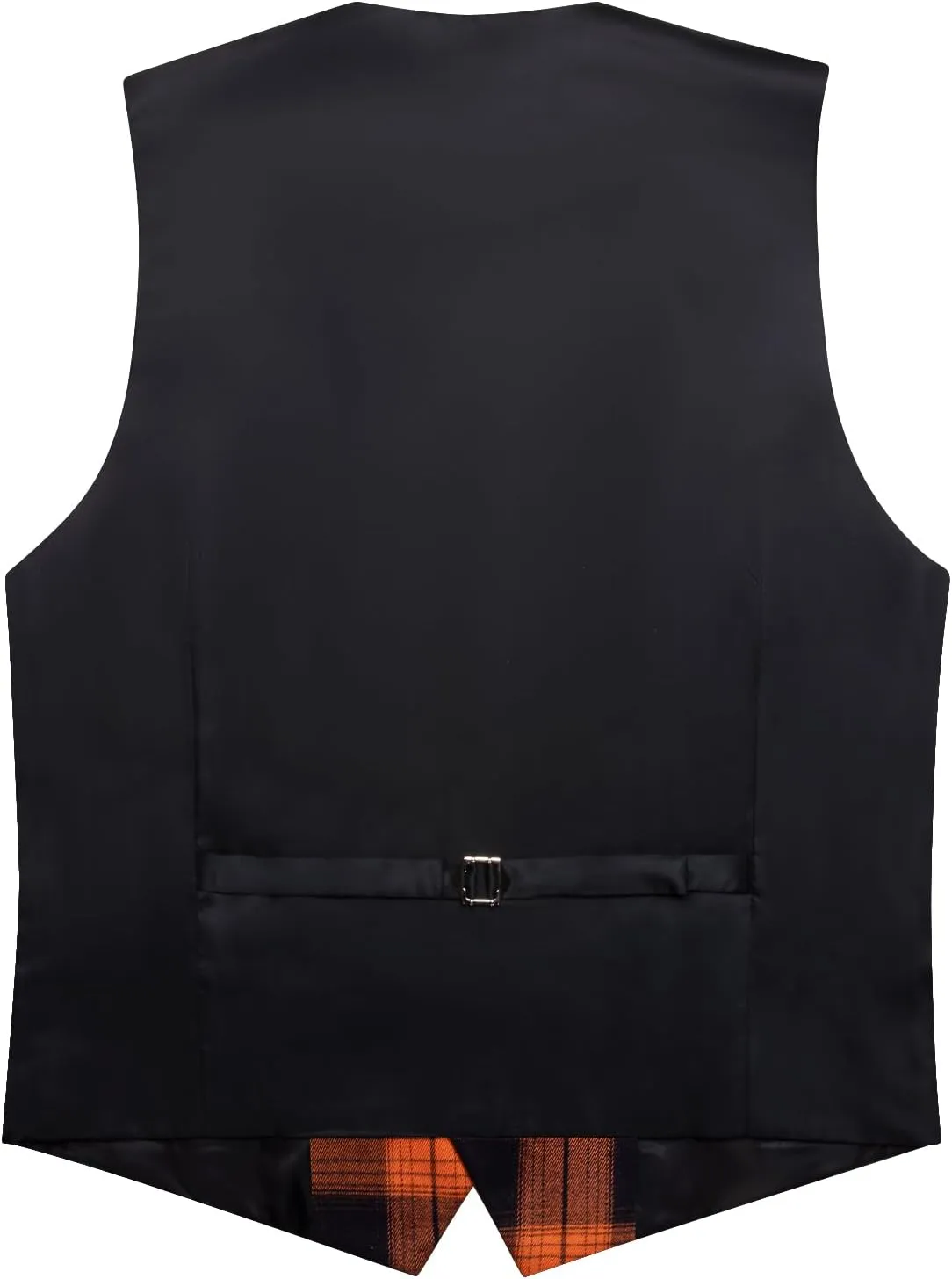 Hi-Tie Mens Plaid Solid V-Neck Suit Vest Slim Fit Waistcoat 3 Pockets Formal Casual Tuxedo for Wedding or Business