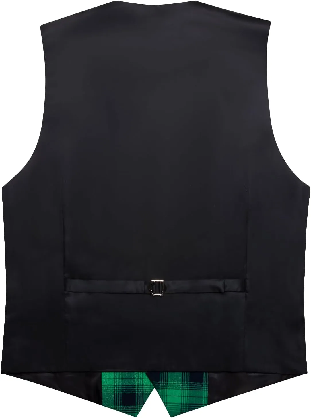 Hi-Tie Mens Plaid Solid V-Neck Suit Vest Slim Fit Waistcoat 3 Pockets Formal Casual Tuxedo for Wedding or Business