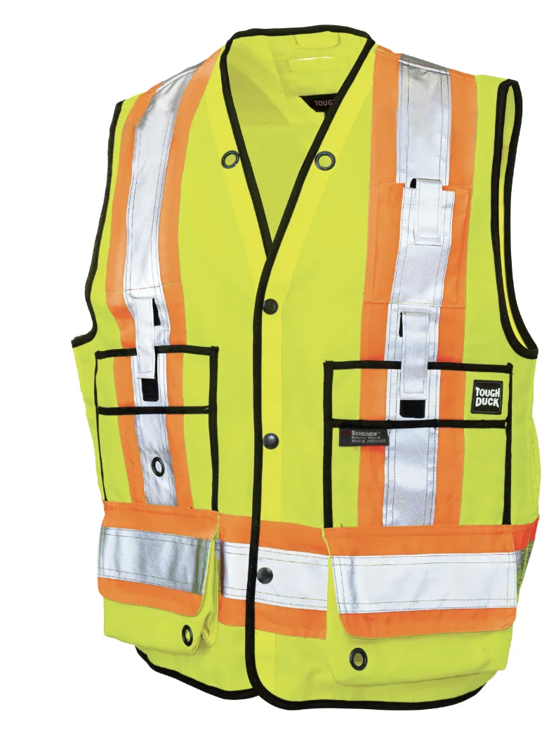 Hi-Vis Twill Surveyor Vest Green S313