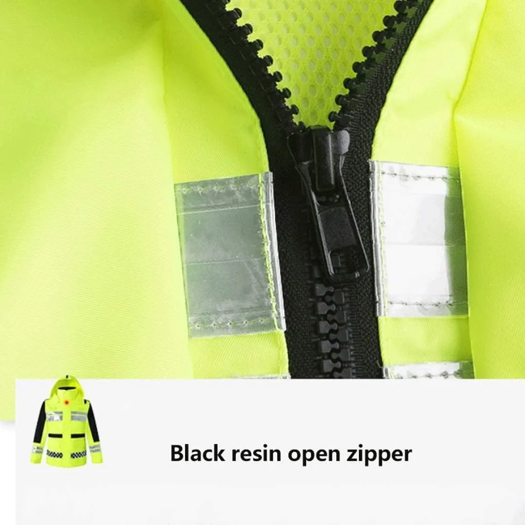Hi Vis Vests, Adult Reflective Suit Safety Jacket Polyester High-Visibility Waterproof Overalls Reflective Safety Vest