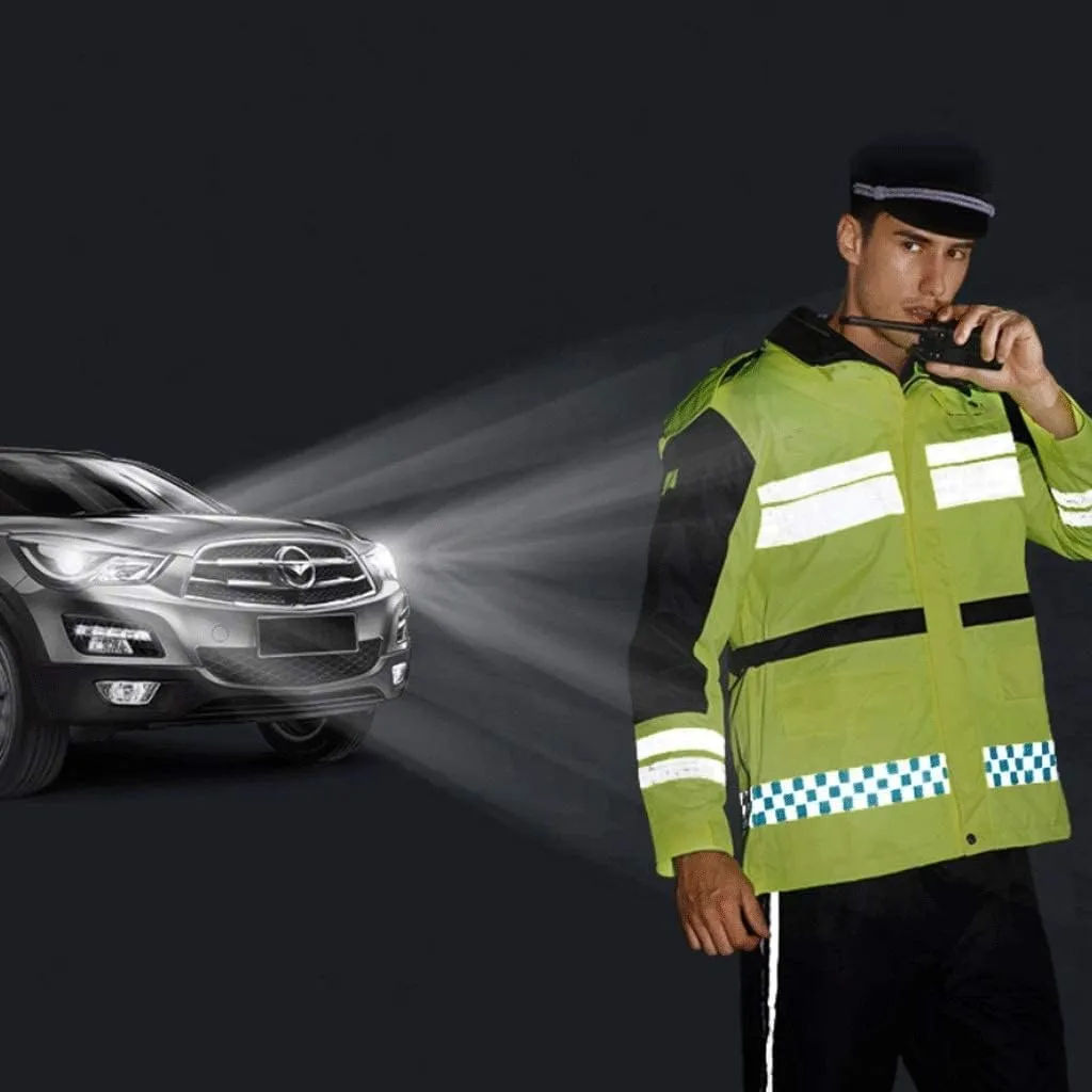 Hi Vis Vests, Adult Reflective Suit Safety Jacket Polyester High-Visibility Waterproof Overalls Reflective Safety Vest