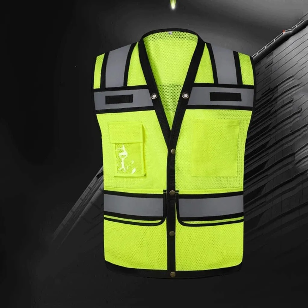 Hi Vis Vests, Breathable Reflex Suit, Safety Vest Reflex Grid High Visibility Work Clothes Reflective Safety Vest