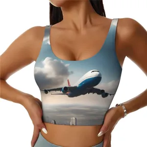 high Altitude Airplane Pattern Women's Sports Vest - Yoga Workout Fitness for Women Athletic Tank Tops