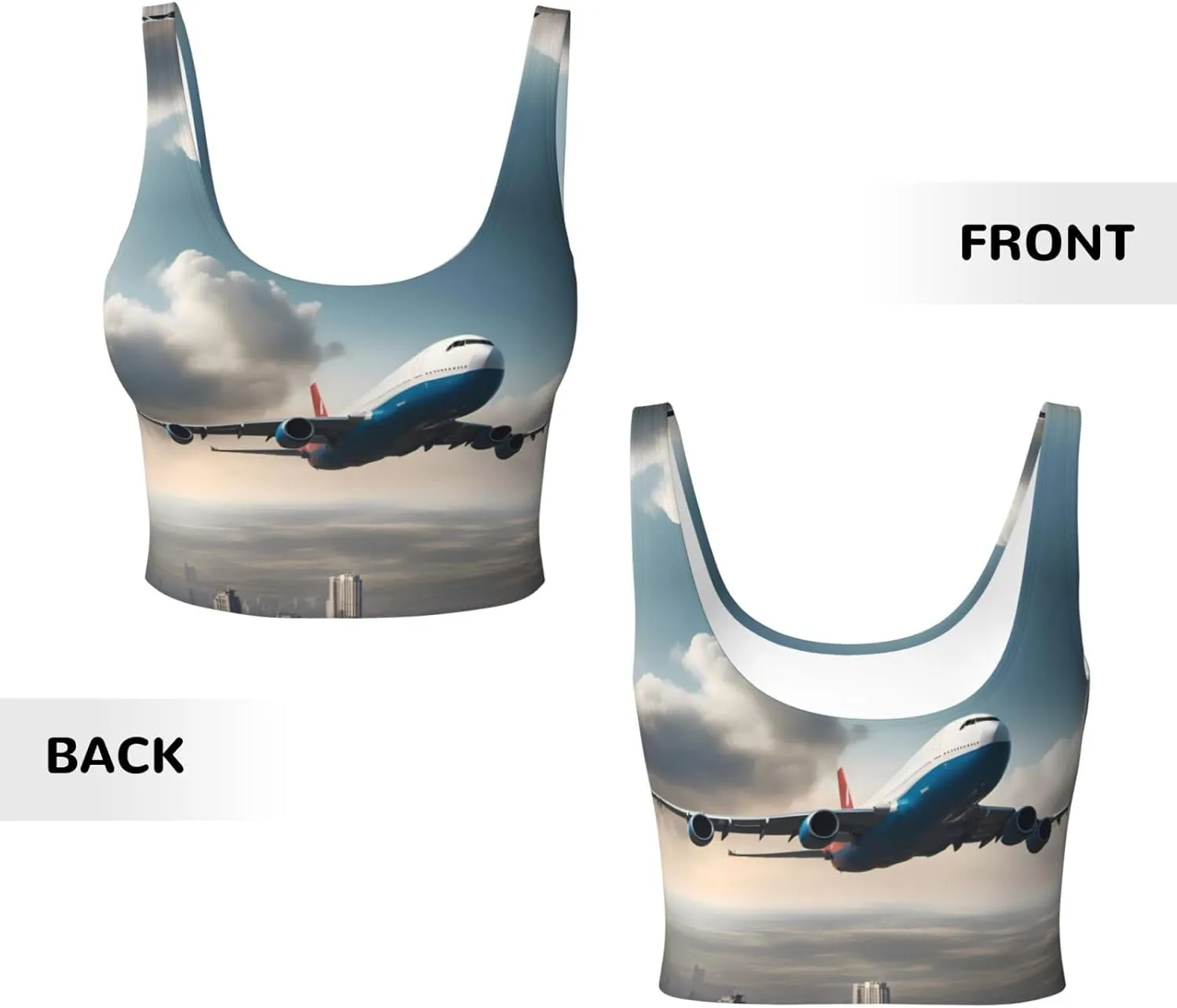high Altitude Airplane Pattern Women's Sports Vest - Yoga Workout Fitness for Women Athletic Tank Tops