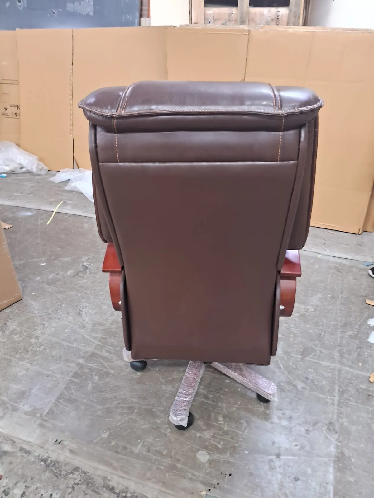 High Back Director Chair with Height Adjustable Wooden Base