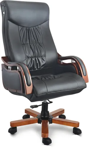 High Back office Chair for Director Made in Plyboard with Leatherette Upholstery & Armrest with Height Adjustable & Revolving Chair