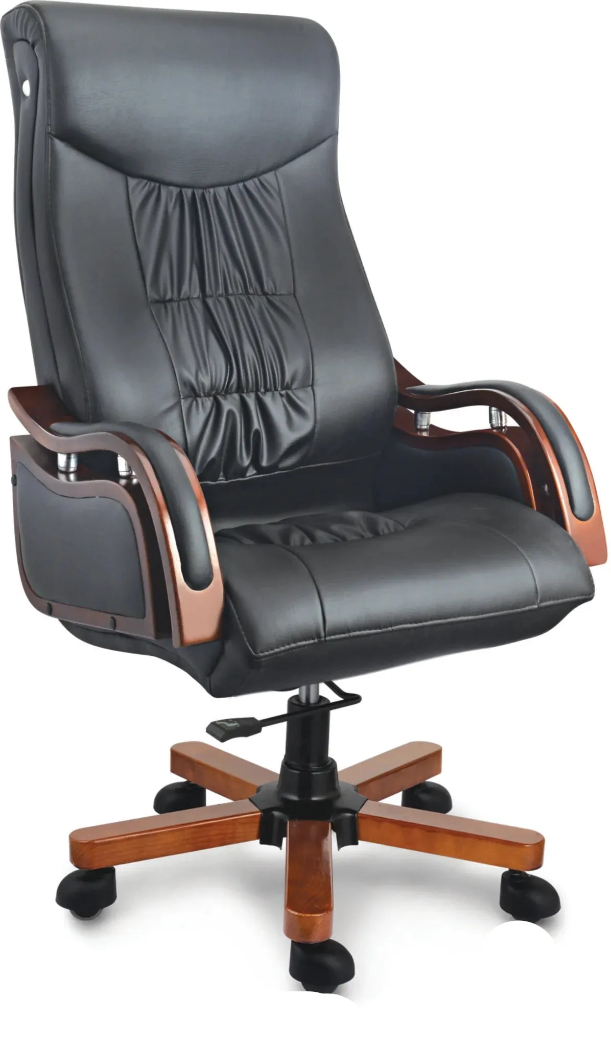 High Back office Chair for Director Made in Plyboard with Leatherette Upholstery & Armrest with Height Adjustable & Revolving Chair