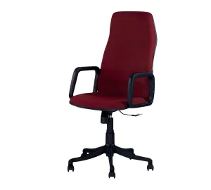 High Back Office Executive Chair with Height Adjustable Nylon Wheel Base