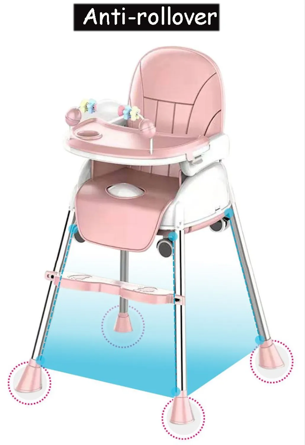 High Chair Adjustable Multi Functional (4 Colours)