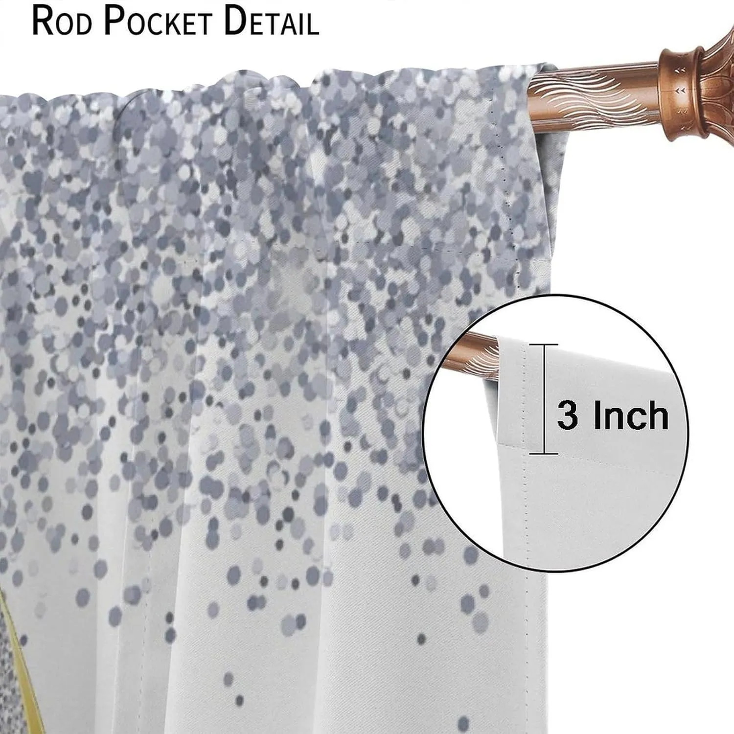 High Heels Blackout Curtains Silver Sexy Beautiful High Heels Fashion Modern Art Print for Girls Women Bedroom Living Room Rod Pocket Decoration Window Drapes 2 Panels W21xL45in