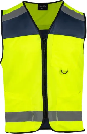 High Visibility Vest with 3 Pockets Zipper for Men,Construction Vest with Reflective Strips,Hi Vis ANSI Class 2