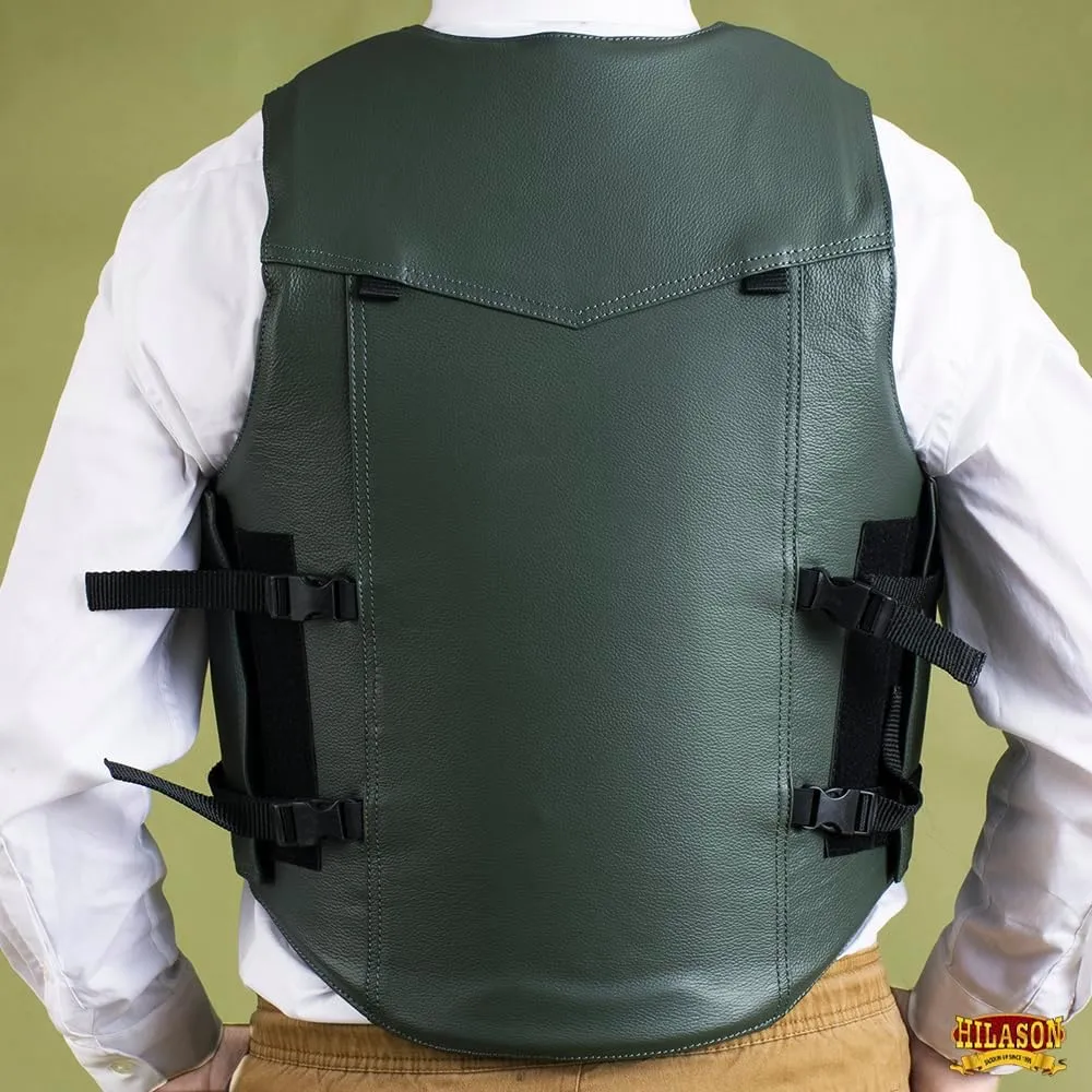HILASON Equestrian Bull Riding Rodeo Safety Vest Protective Leather