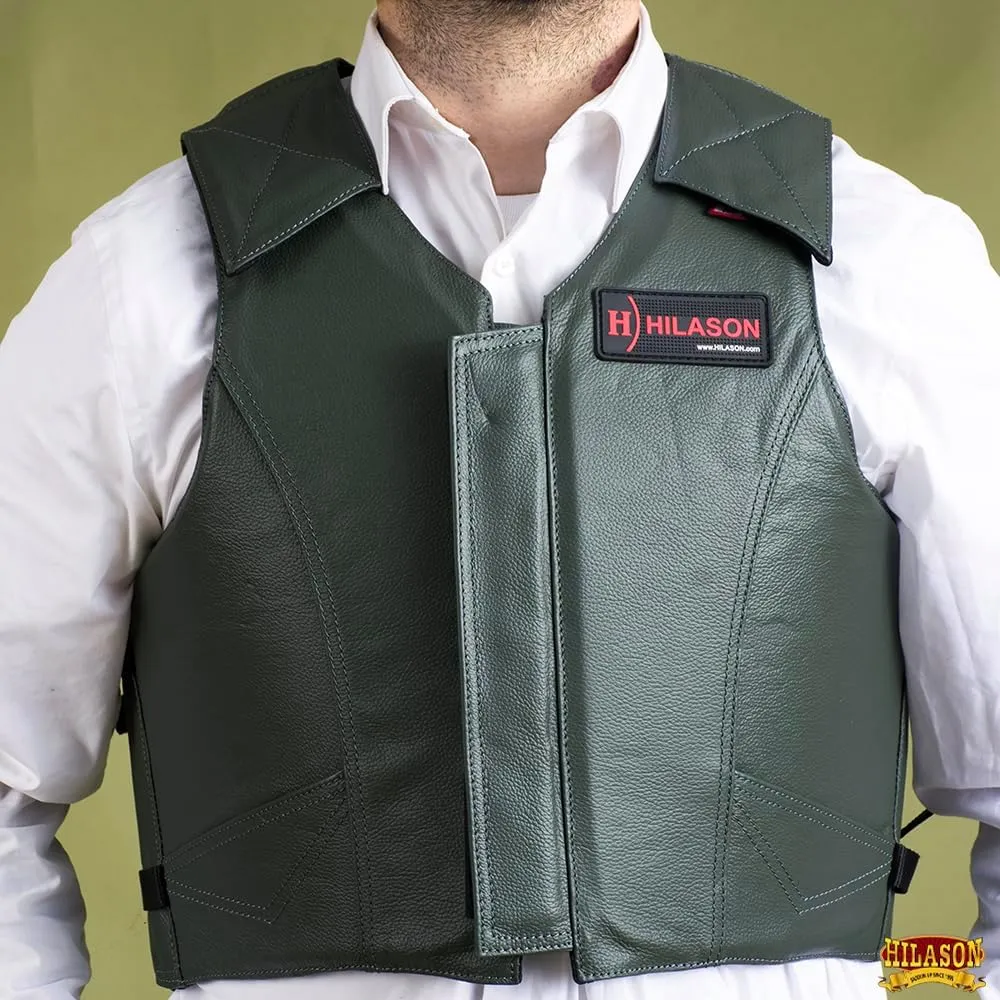 HILASON Equestrian Bull Riding Rodeo Safety Vest Protective Leather