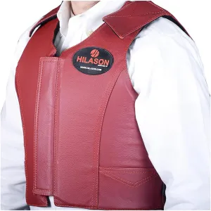 HILASON Safety Bull Riding Vest Protective Leather Maroon | Equestrian Protective Vest | Unisex Vest | Rodeo Vest Men & Women
