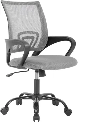 Home Office Chair Ergonomic Desk Chair Mesh Computer Chair with Lumbar Support Armrest Executive Rolling Swivel Adjustable Mid Back Task Chair for Women Adults,Grey