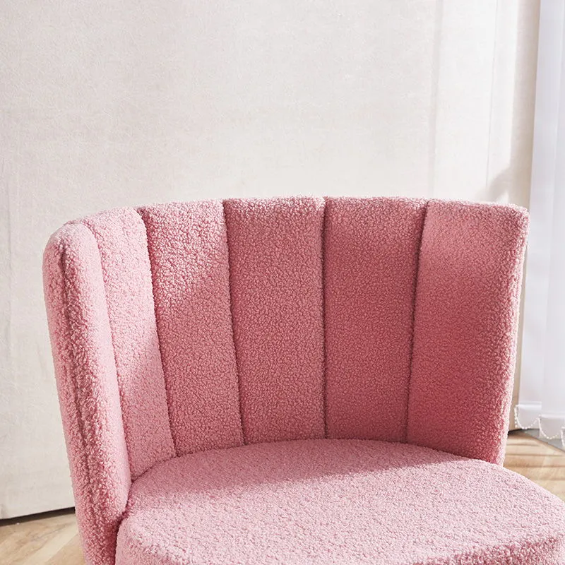 Home Office Chair, Fluffy Fuzzy Comfortable Makeup Vanity Chair, Swivel Desk Chair Height Adjustable Dressing Chair For Bedroom