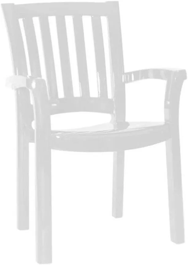 Home Square 5 Piece Set Commerical Grade UV Resistant Resin 42" Round Patio Table and Chairs in White