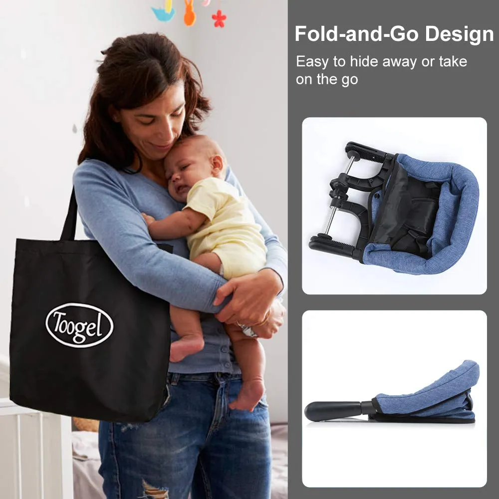 Hook On Chair, Portable Table High Chair, Folding Compact Baby Seat with Storage Bag for Indoor/Outdoor(Blue)