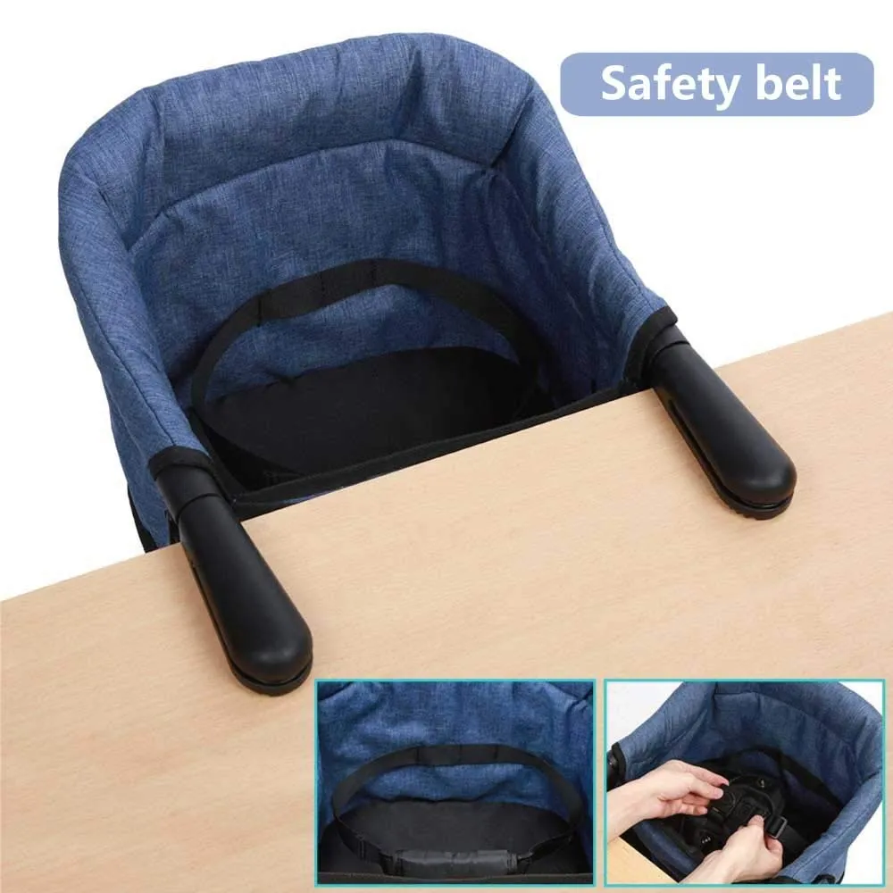Hook On Chair, Portable Table High Chair, Folding Compact Baby Seat with Storage Bag for Indoor/Outdoor(Blue)