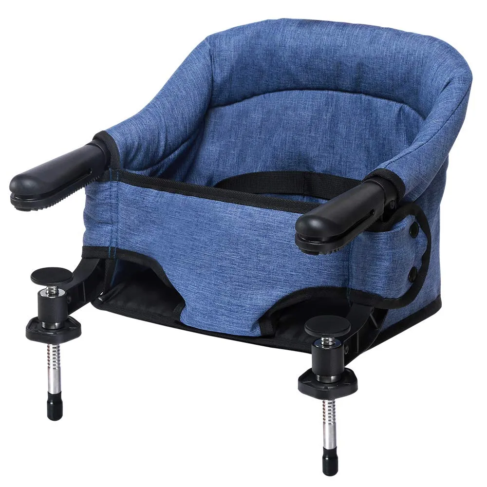 Hook On Chair, Portable Table High Chair, Folding Compact Baby Seat with Storage Bag for Indoor/Outdoor(Blue)