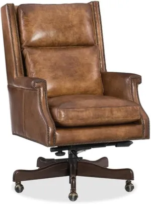 Hooker Furniture Beckett Leather Home Office Chair in Checkmate Pawn