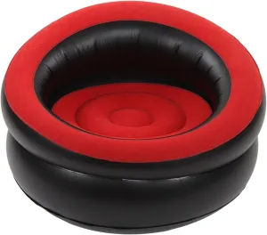 Horoper Inflatable Couch Flocking Air Sofa Simple Inflatable Chair Couch Bean Bag Chair for Living Room Bedroom Reading Room Office Balcony Travel (Red)
